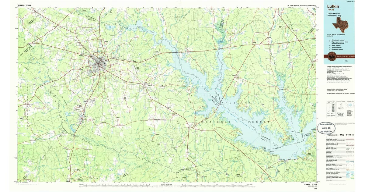1986 Map of Lufkin, TX — High-Res | Pastmaps