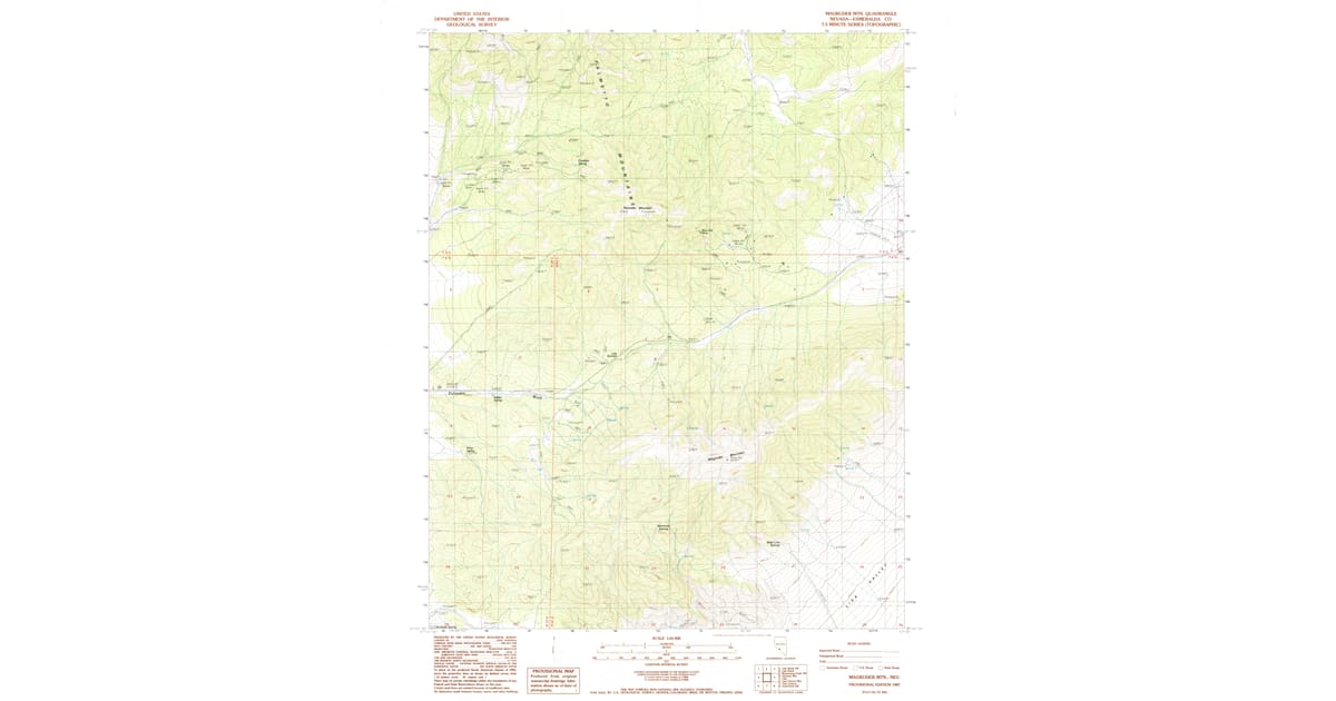 1987 Map of Magruder Mtn, Esmeralda County, NV — High-Res | Pastmaps