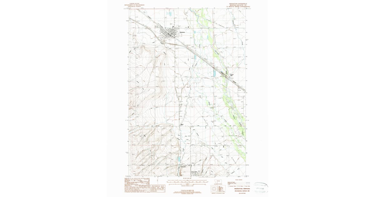 1980s Maps of Manhattan MT Pastmaps - Manhattan Gallatin County Mt Usgs Topo 1987 P1988 Og 1200x630 