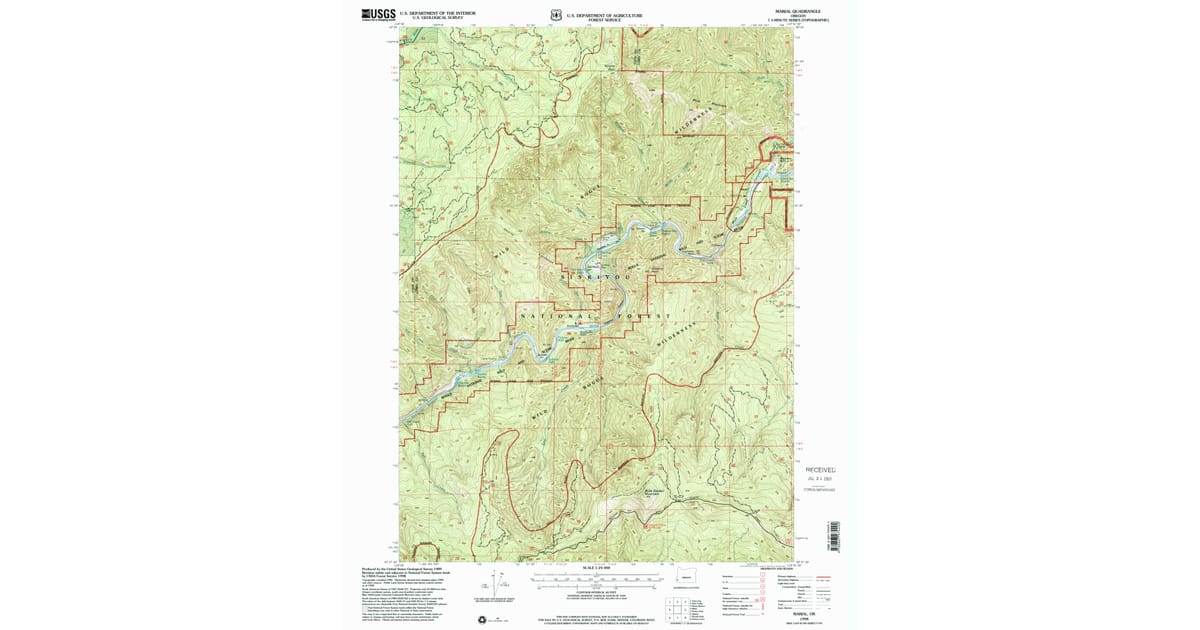 1998 Map of Marial, Curry County, OR — High-Res | Pastmaps