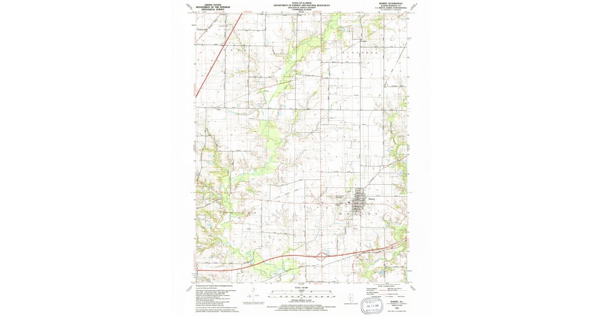 1991 Map of Marine, IL — High-Res | Pastmaps