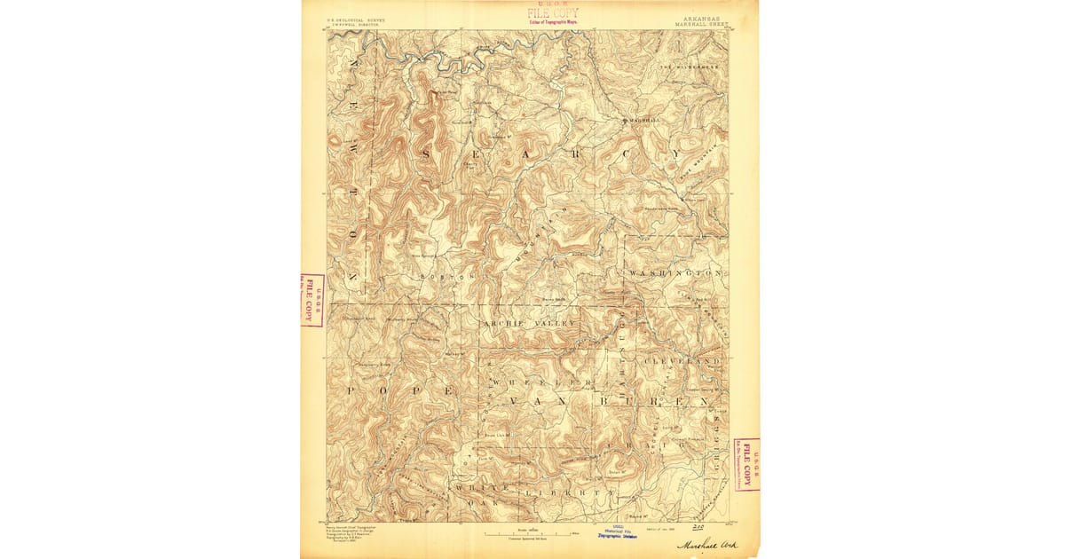 1800s 19th Century Maps of Copeland - Marshall Searcy County Ar Usgs Topo 1892 Og 1200x630