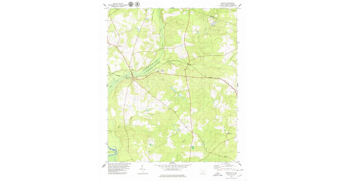 Martin Sc Map 1979 Map of Martin, Allendale County, SC — High-Res | Pastmaps