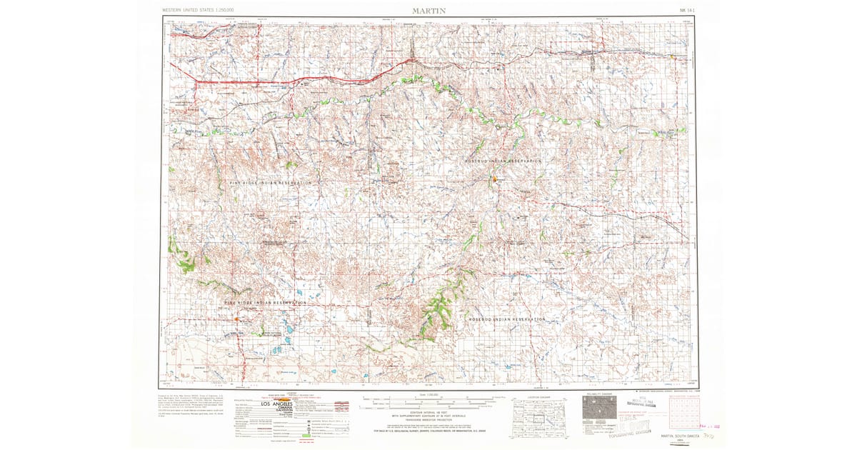 Old Maps of Grass Mountain Segment - Martin Bennett County Sd Usgs Topo 1955 P1968 Og 1200x630  mountain map of united states