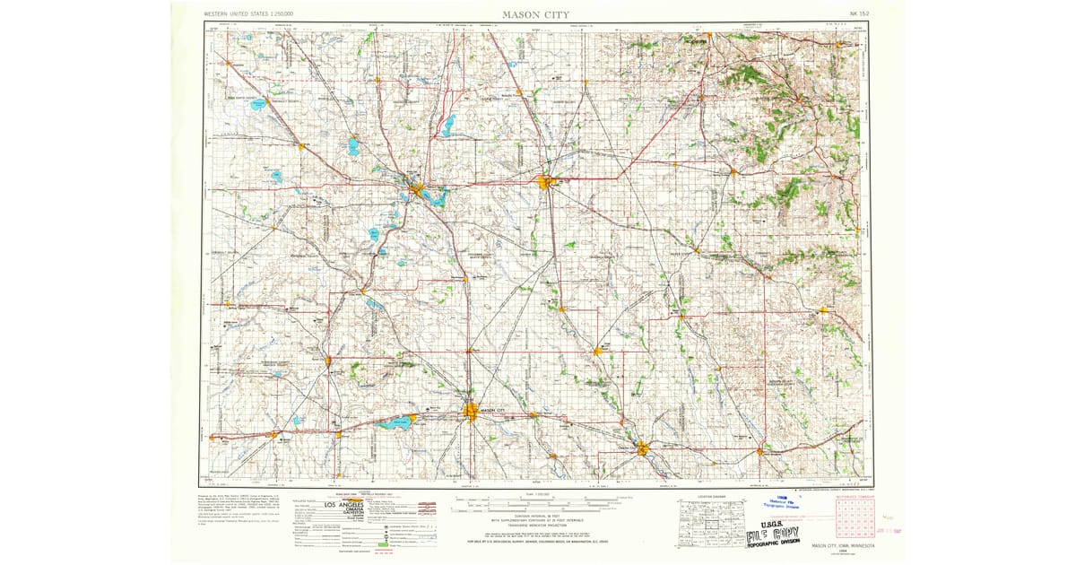Old Maps of Scarville IA for Academic - Mason City Cerro Gordo County Ia Usgs Topo 1954 P1967 Og 1200x630