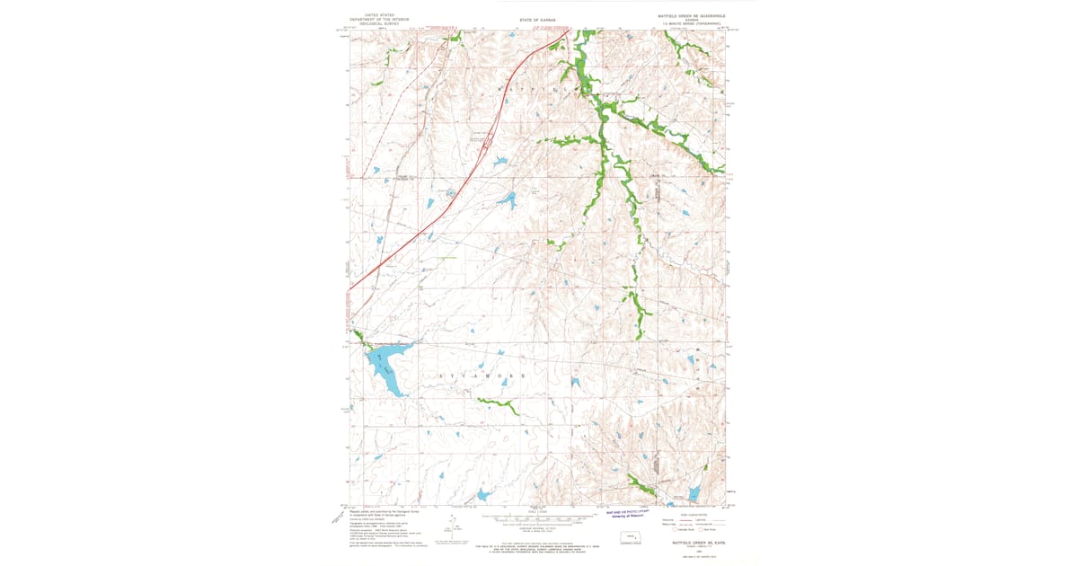 1967 Map of Matfield Green SE, Butler County, KS — High-Res | Pastmaps