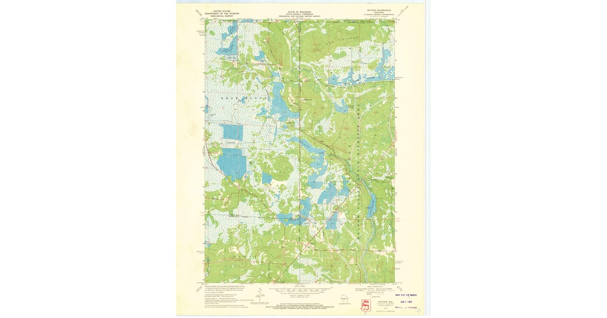 Mather Map 1970 Map of Mather, Bear Bluff, WI — High-Res | Pastmaps