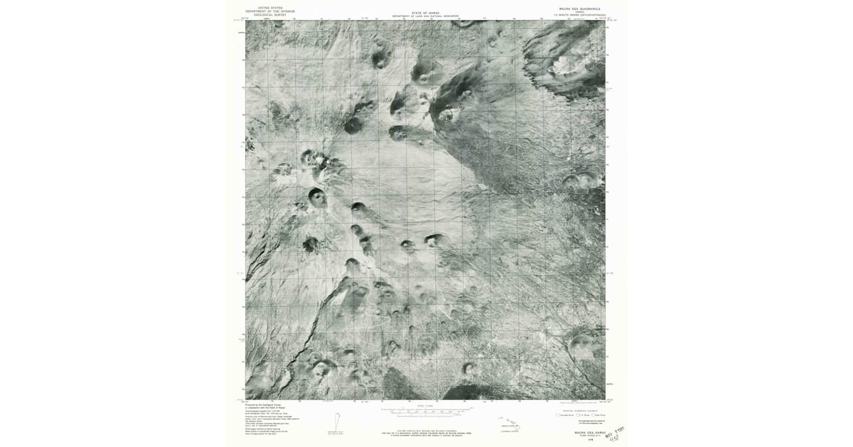 1978 Map of Mauna Kea, Hawaiʻi County, HI — High-Res | Pastmaps