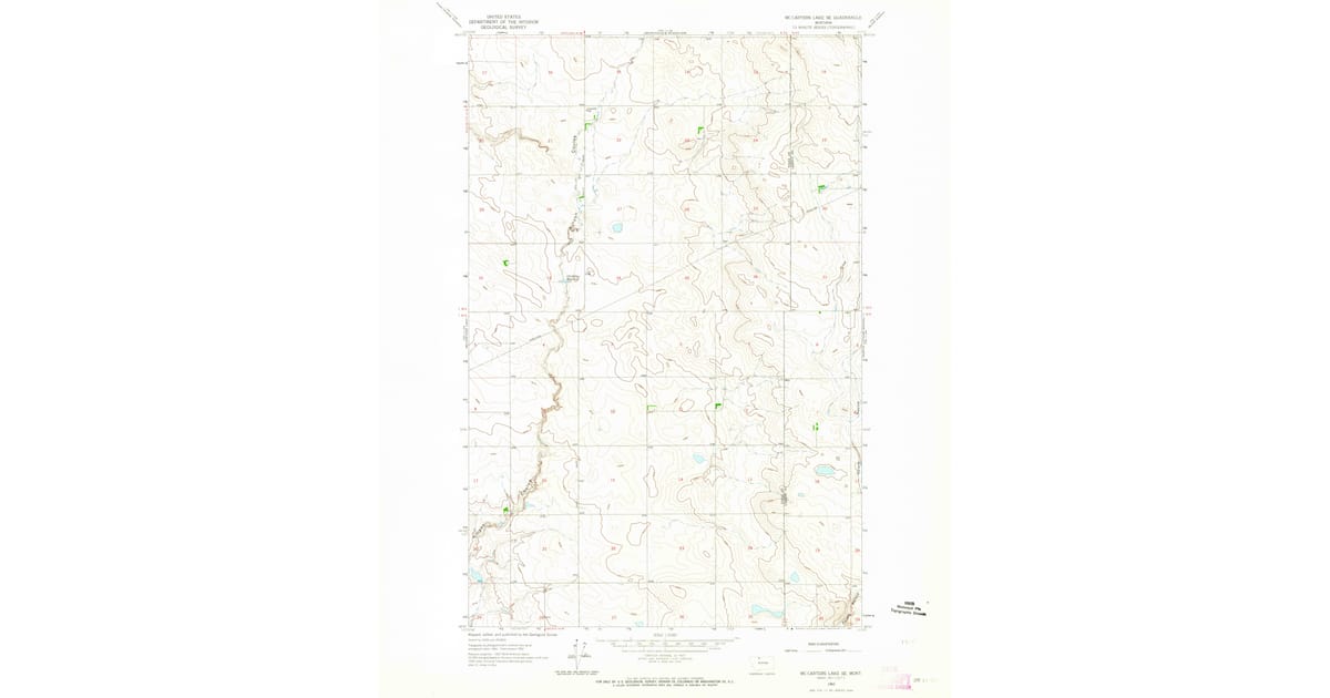1962 Map of Mc Carters Lake SE, Toole County, MT — High-Res | Pastmaps
