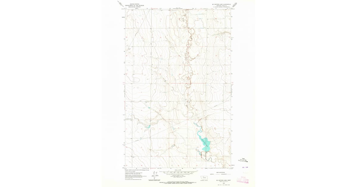 1962 Map of Mc Carters Lake, Toole County, MT — High-Res | Pastmaps