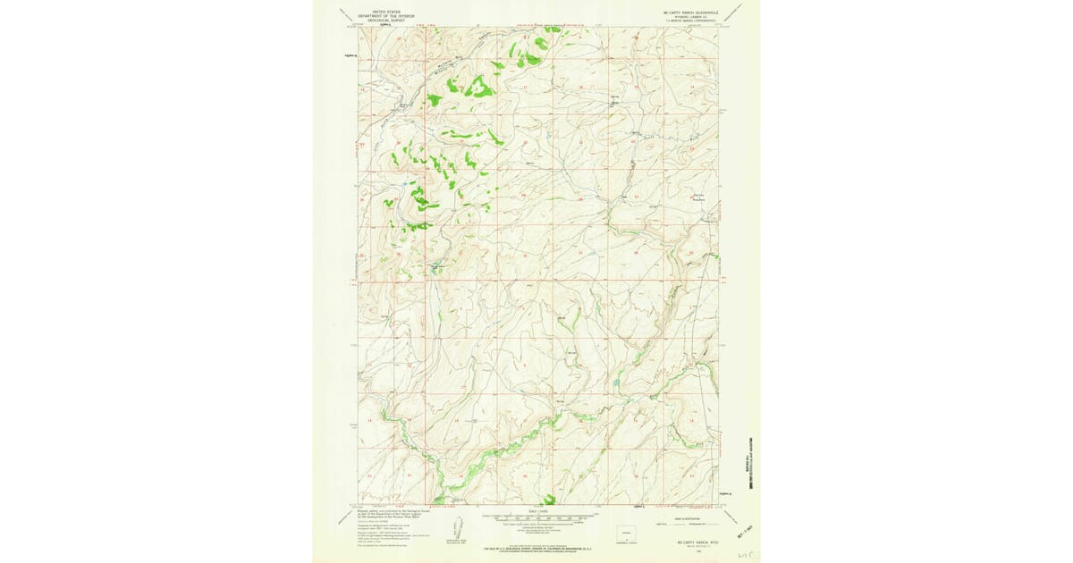 1961 Map of Mc Carty Ranch, Carbon County, WY — High-Res | Pastmaps