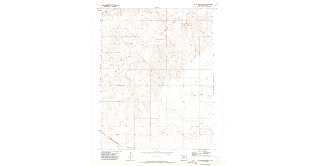 1971 Map of Mc Endree Ranch, Baca County, CO — High-Res | Pastmaps
