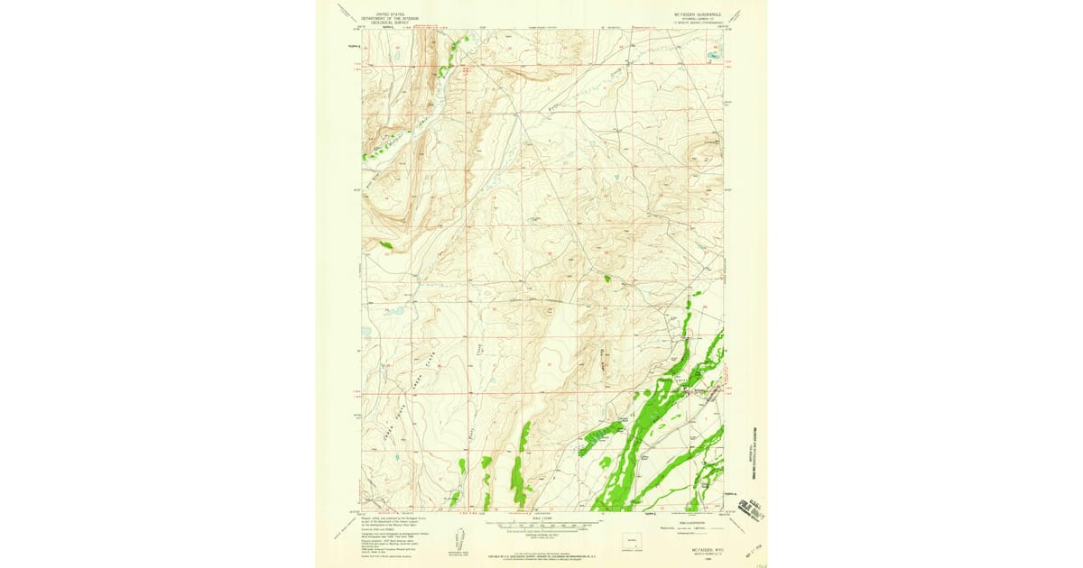 1958 Map of Mc Fadden, Carbon County, WY — High-Res | Pastmaps