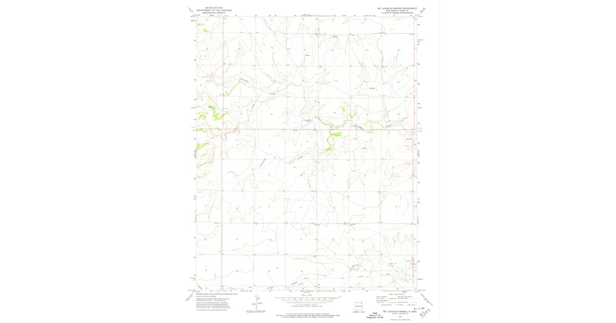 Laughlin Grid Map 1972 Map of Mc Laughlin Bridge, Union County, NM — High-Res | Pastmaps