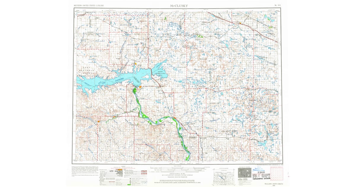 1900s 20th Century Maps of Mercer - Mcclusky Sheridan County Nd Usgs Topo 1954 P1968 Og 1200x630