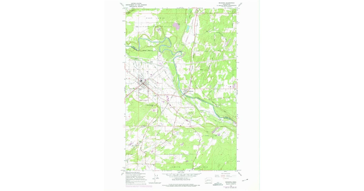1959 Map of McKenna, WA — High-Res, 1975 Print | Pastmaps