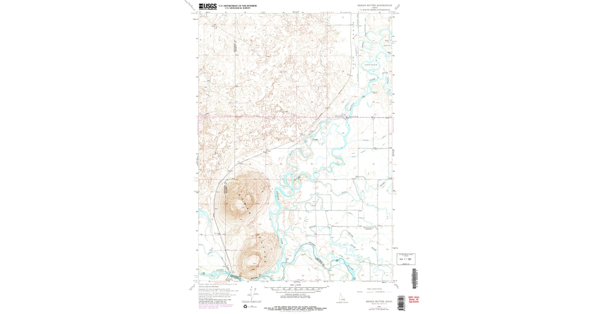 1951 Map of Menan Buttes, Madison County, ID — High-Res, 1981 Print #2 ...