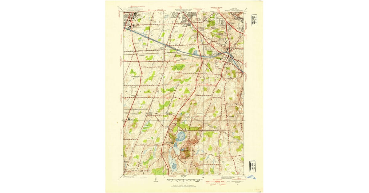1952 Map of Mendon Ponds, Monroe County, NY — High-Res | Pastmaps