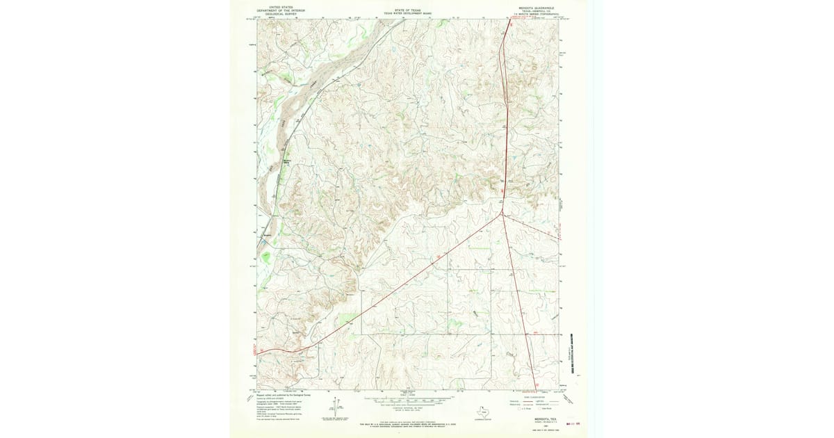 1967 Map of Mendota, Hemphill County, TX — High-Res | Pastmaps