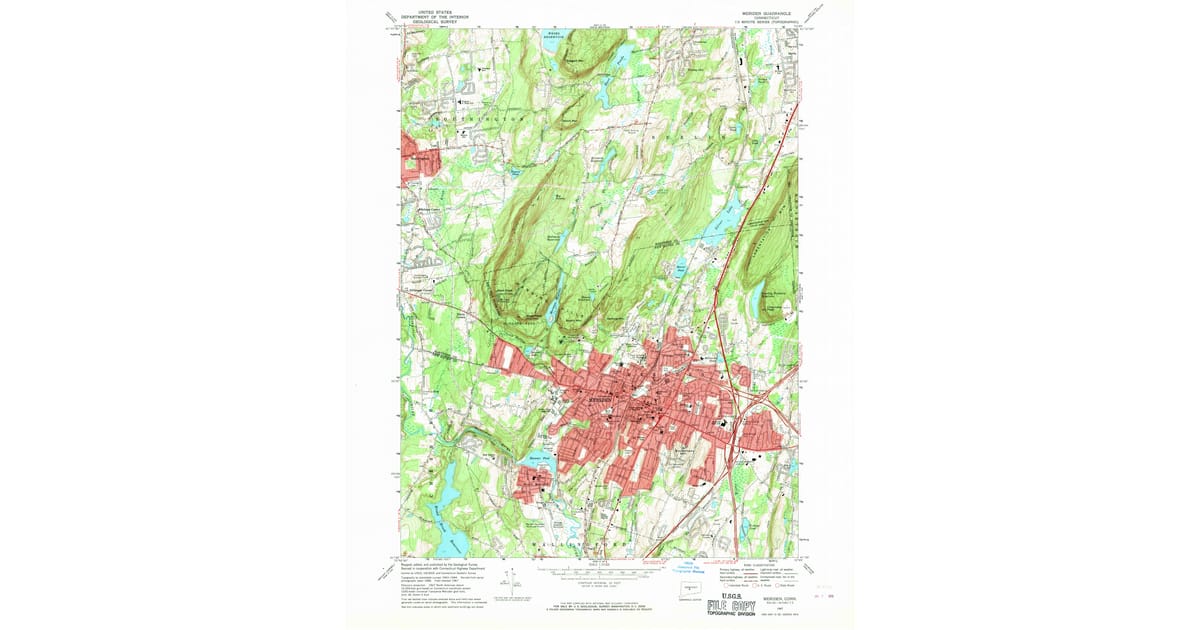 1967 Map of Meriden, CT — High-Res | Pastmaps