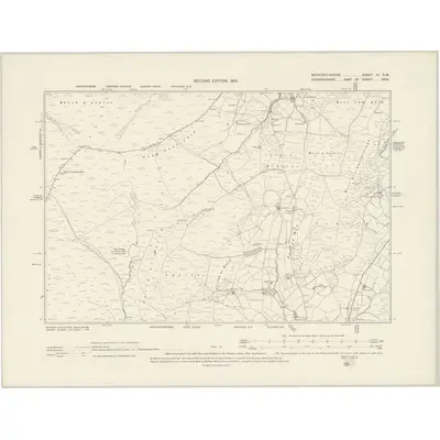 1899 Map of Merionethshire VI.SW, 1901 Print