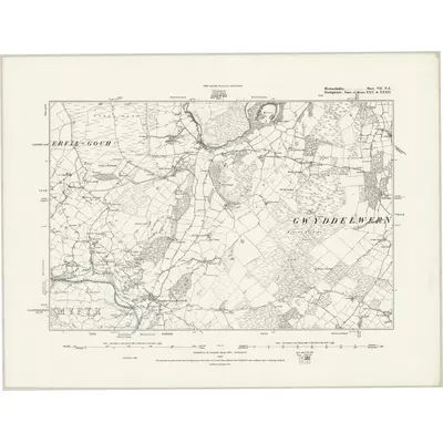 1875 Map of Merionethshire VII.NE, 1889 Print