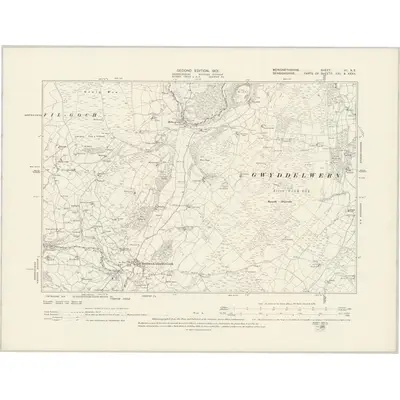 1899 Map of Merionethshire VII.NE, 1901 Print