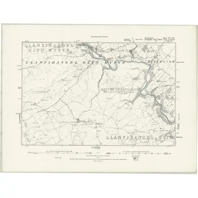 1875 Map of Merionethshire VII.NW, 1889 Print