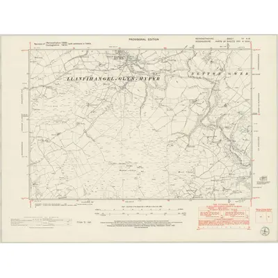 1949 Map of Merionethshire VII.NW, 1953 Print
