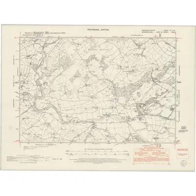 1949 Map of Merionethshire VII.SE, 1953 Print