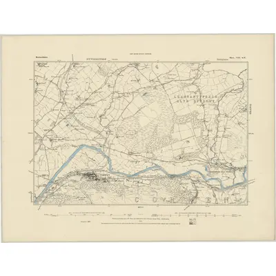 1875 Map of Merionethshire VIII.SW, 1885 Print