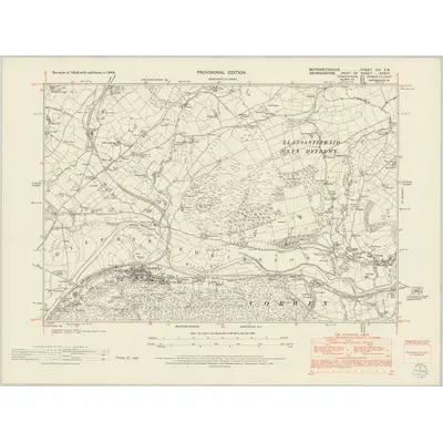 1949 Map of Merionethshire VIII.SW, 1953 Print