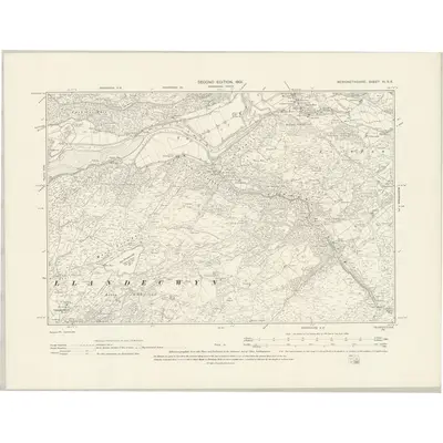 1899 Map of Merionethshire XI.SE, 1901 Print