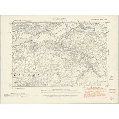 1949 Map of Merionethshire XI.SE, 1953 Print