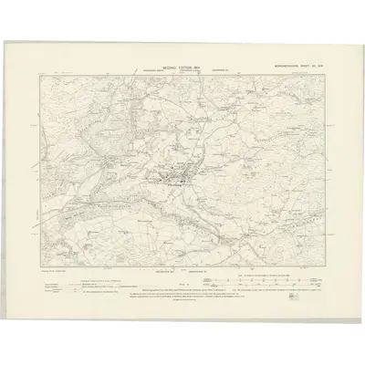 1899 Map of Merionethshire XII.NW, 1901 Print