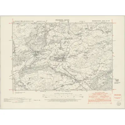 1949 Map of Merionethshire XII.NW, 1953 Print