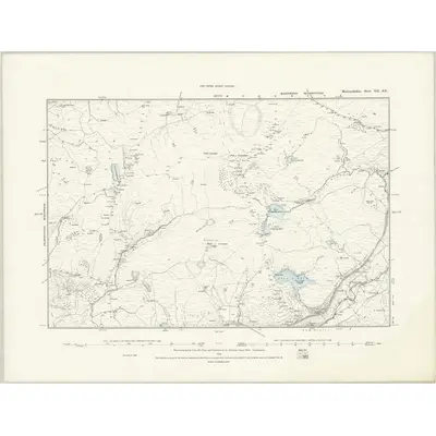 1887 Map of Merionethshire XII.SE, 1888 Print