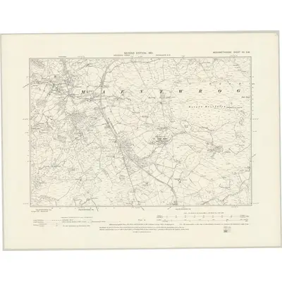 1899 Map of Merionethshire XII.SW, 1901 Print