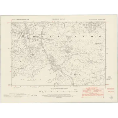 1949 Map of Merionethshire XII.SW, 1953 Print