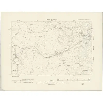 1899 Map of Merionethshire XIII.SW, 1901 Print