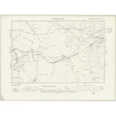 1899 Map of Merionethshire XIII.SW, 1939 Print