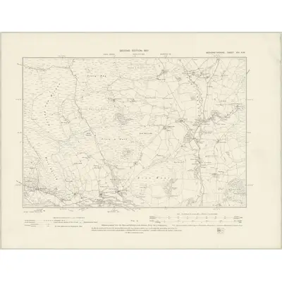 1899 Map of Merionethshire XIV.NW, 1901 Print
