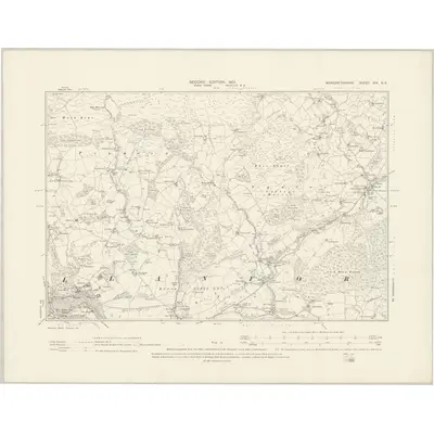 1899 Map of Merionethshire XIV.SE, 1901 Print