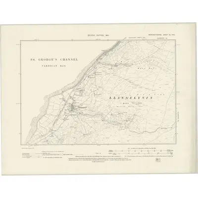 1900 Map of Merionethshire XLI.NW, 1901 Print