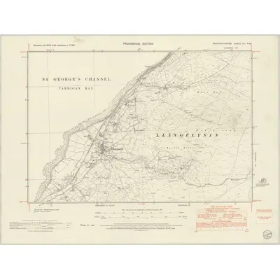 1949 Map of Merionethshire XLI.NW, 1954 Print