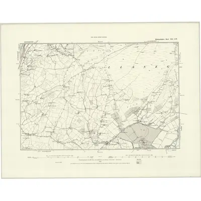 1887 Map of Merionethshire XLI.SW, 1888 Print