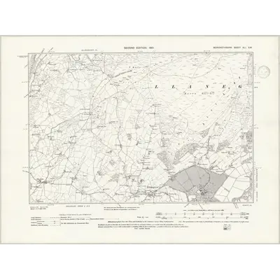 1900 Map of Merionethshire XLI.SW, 1938 Print