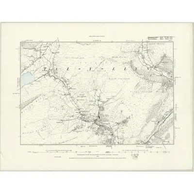 1887 Map of Merionethshire XLII.NE, 1888 Print