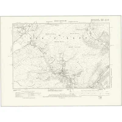 1900 Map of Merionethshire XLII.NE, 1932 Print