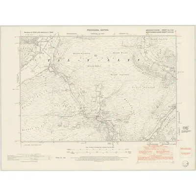 1949 Map of Merionethshire XLII.NE, 1954 Print